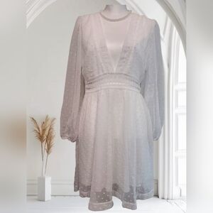 SHEIN White Midi Sheer Dress